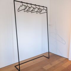 シンプルアイアンハンガーラック W100/H151 インダストリアル/シンプルモダンの画像