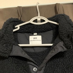 フリースオーバーサイズプルオーバーs黒の画像