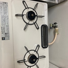 ガステーブル　二口コンロ　グリルのみは未使用　都市ガスの画像