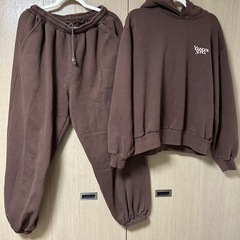 Younger Song セットアップ パーカー スウェット ブラウン XLの画像