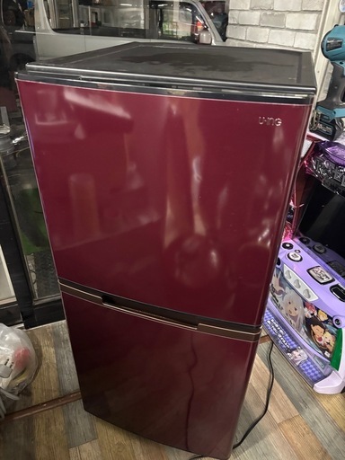 良品 UING ユーイング 123L 2ドア冷蔵庫 UR-F123K 2018年製 右開き