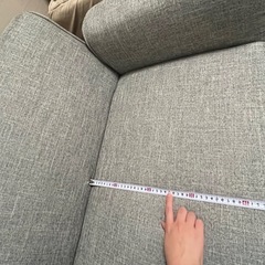 2名掛け　ローソファ　グレーの画像