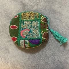 アジアンテイストポーチ　グリーンの画像