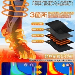 電熱ソックス⭐️電気靴下 スマート温度制御 8500mAhバッテリー アプリ対応の画像