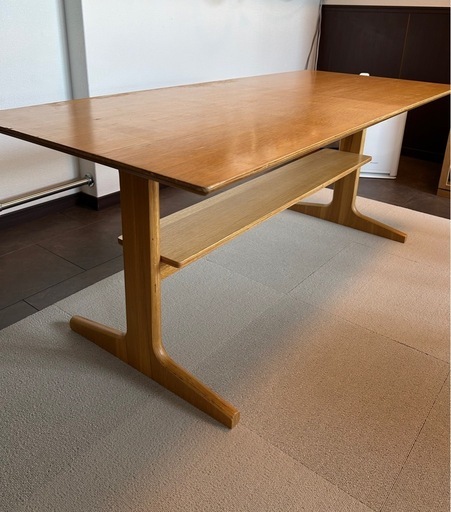 無印良品 MUJI 150cm リビングでもダイニングでもつかえるテーブル オーク材 4人用 ナチュラル 木製 ウッド