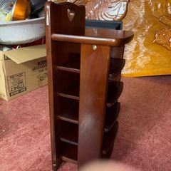 GY1124 スリッパラック　ミニ棚　木製　レトロの画像