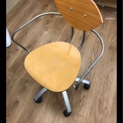 【¥0】回転式チェア　インダストリアルデザイン 木目xアイアンの画像