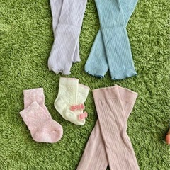 新生児 おくるみ 帽子 スタイ 靴下 レッグウォーマー セットの画像