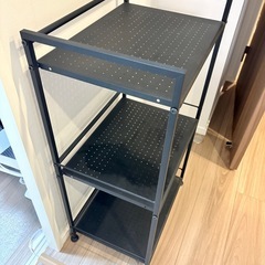 山善　オープンシェルフラック　ブラックの画像