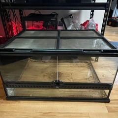 爬虫類飼育セット グラステラリウム6030+流木+食器類付きの画像