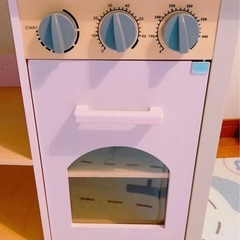 子供用木製キッチン パステルピンク おままごと ベーカリー ごっこあそび パン屋さんの画像