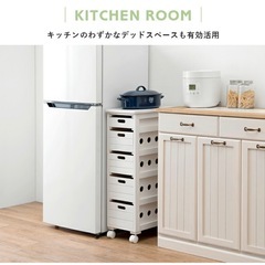 萩原 キッチンストッカー キッチンラック 野菜ストッカー キャスター付の画像