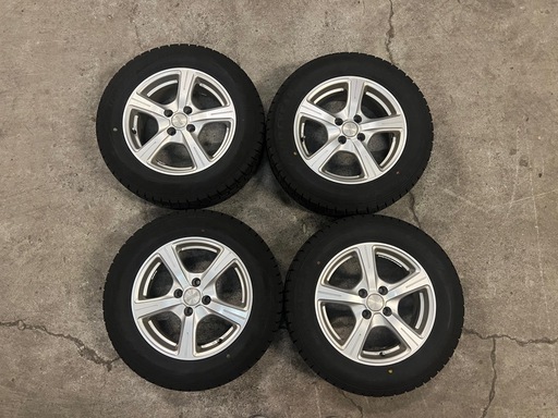 バリ山■24年製 GOOD YEAR ICENAVI 7 195/65R15 15インチ 6J +43 カローラフィールダー等に アイスナビ７ グッドイヤー スタッドレスタイヤ ヴィッツ アクア ヤリス フィット パッソ マーチ デミオ　等に