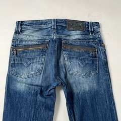 DIESEL ディーゼル LARKEE-ZIP 008B9 ストレート インディゴ ストレッチ デニムパンツ ジーンズ W26の画像