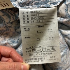 西川　羽毛布団　シングルの画像