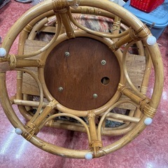 GYP1124 ラタン家具　籐家具　回転椅子　座布団付きの画像
