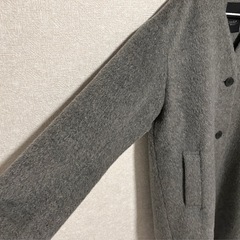 スタディオクリップ　studio CLIP ノーカラーシャギーコート　グレーの画像