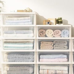 
奥行40cm x 幅54cm x 高さ79cm (引き出し数 4) と奥行40cm x 幅54cm x 高さ60cm (引き出し数 3)の画像