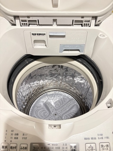 ★美品★SHARP 縦型乾燥洗濯機 ES-TX8G-W (洗濯8.0kg /乾燥4.5kg /ヒーター乾燥)