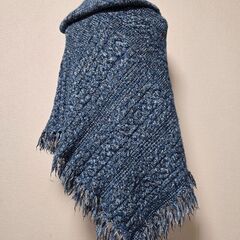 GRASS WATER (株)ワールド フード付きポンチョ ケープ ニットの画像