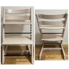 美品　総額5万以上　ストッケ トリップトラップ　ホワイトウォッシュ　ベビーセット＋トレイ付きの画像