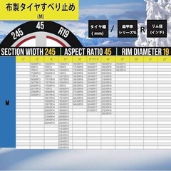 布製タイヤチェーン M　245/45R19 非常用　軍手付きの画像