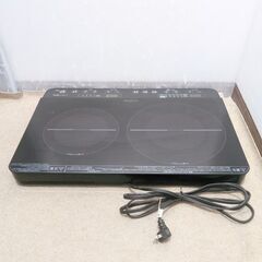 🍎アイリスオーヤマ 2口 IHクッキングヒーター IHK-W13-Bの画像