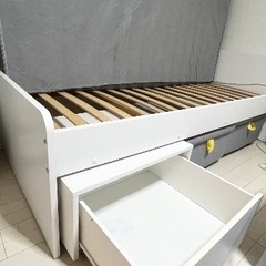 収納付きシングルベッド＋低反発マットレスの画像