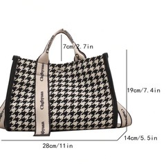 【新品】千鳥柄2wayハンドバッグ/ショルダーバッグの画像