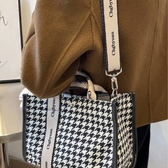 【新品】千鳥柄2wayハンドバッグ/ショルダーバッグの画像