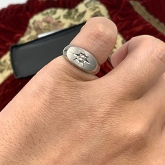 Pt900 印台　ダイヤモンドリング　8.9g 約11号　 0.14ctの画像