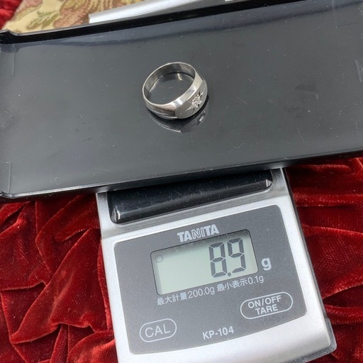 Pt900 印台　ダイヤモンドリング　8.9g 約11号　 0.14ct