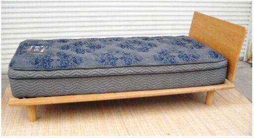 ①　シングルベッド　シモンズ　マットレス　ビューティーレスト　ローベッド　ベッド下収納　シンプル　ナチュラル　直接引取歓迎　416ZS