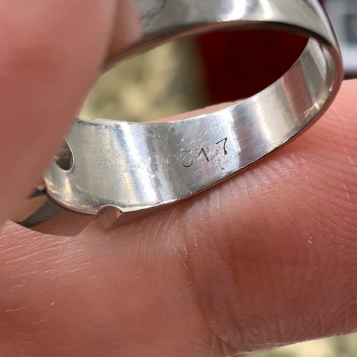 Pt850 印台　ダイヤモンドリング　8.7g 0.17ct 約12号