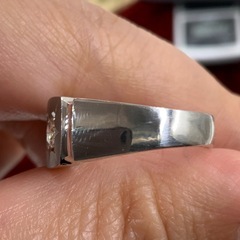 Pt850 印台　ダイヤモンドリング　8.7g 0.17ct 約12号の画像