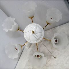 オーデリック　シャンデリア　6灯　OC006168　動作良好　照明器具　ペンダントライト　アンティーク風　インテリア　ODELIC　418ZSの画像