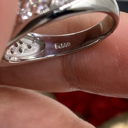 Pt900 パヴェダイヤリング　8.7g 約14号　0.75ct