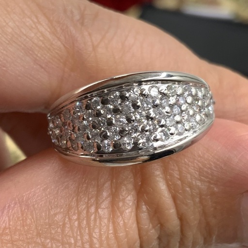 Pt900 パヴェダイヤリング　8.7g 約14号　0.75ct