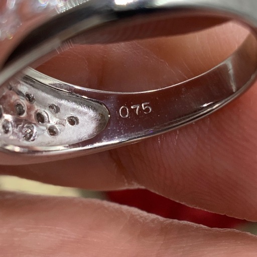 Pt900 パヴェダイヤリング　8.7g 約14号　0.75ct