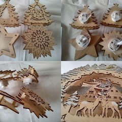 【新品】LUMIDA クリスマスリース ウッドコデコレーション 11点SETの画像