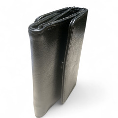 三つ折り財布　合皮　ブラックの画像