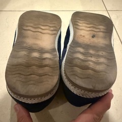 スウェードコーデュロイネイビーシューズ　ボアの画像