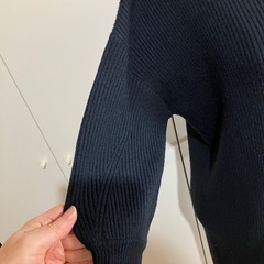 ユニクロ　ニットワンピース　ネイビーの画像