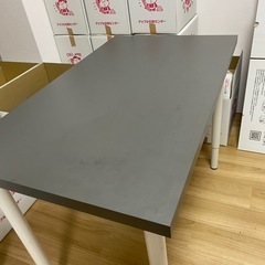 25.26.27.28引き取り⭐︎IKEA ダイニングテーブル100cm テーブル　グレー　ダイニング　机　勉強机　学習机　高さ　テーブル　グレー　テレビ台　パソコンデスク　オフィス　ワーキング　書斎　棚　の画像