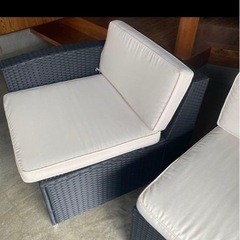 ラタン風　ガーデンソファの画像