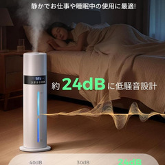 ★☆新品未使用☆★ 加湿器 大容量 8L 6~35畳対応 【銀イオン素材&次亜塩素酸水】 上から給水 タワー式 静音 超音波加湿器. アロマ対応 水漏れしない 省エネ 超微細ミスト3段階調節 360度吹き 72時間連続 12時間切タイマー 7色LEDライト おやすみモード チャイルドモード リモコン付き お手入れ簡単 空焚き防止 花粉/乾燥対策 寝室/リビング/オフィス/部屋 PSE認証済の画像