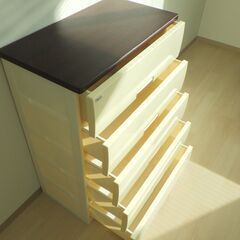５段チェスト（木製天板）【小金井市民限定】（小金井市再生家具）品番：11-04-18 ※新規優先の画像