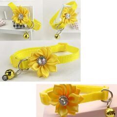 猫ちゃんフラワー首輪（新品）イエローの画像