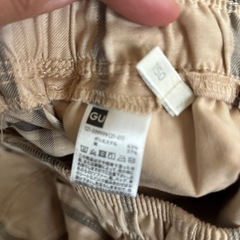 【美品】GU チェックパンツ　150サイズの画像