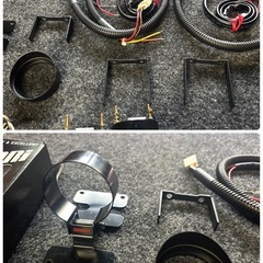 極美！当時物　希少　オオモリ　OMORI 45φ 3連メーター&3連ホルダー　 ブースト計　水温計　油温計　の画像